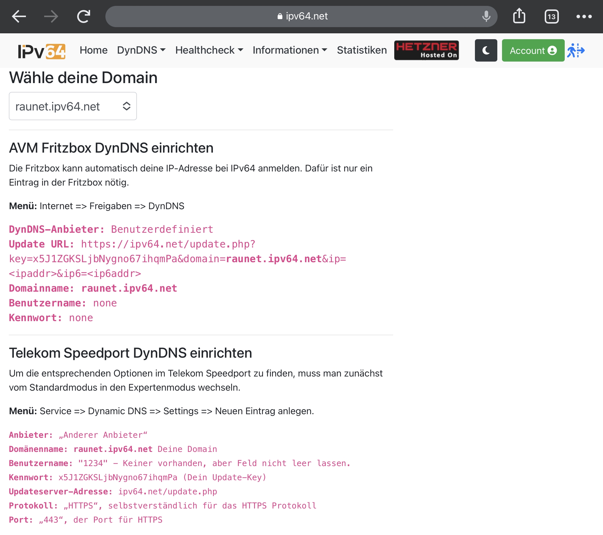 IPV64.net Einrichtungsbeispiel